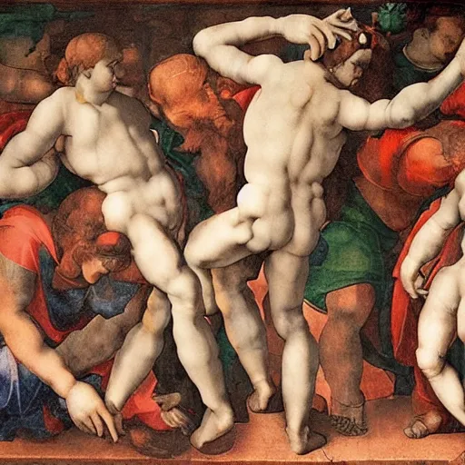 Image similar to an argument on twitter, by michelangelo