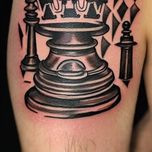 chess pawn with a crown tattoo, Stable Diffusion