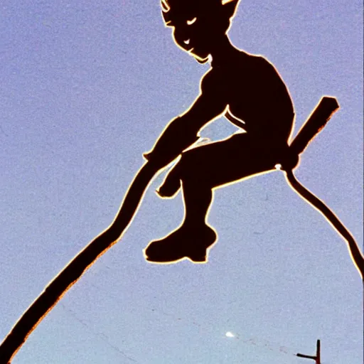 Image similar to Peter Pan caught in high voltage lines with sparks