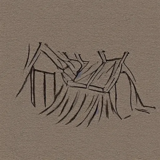 Prompt: logo of a hut, Leonardo da Vinci style