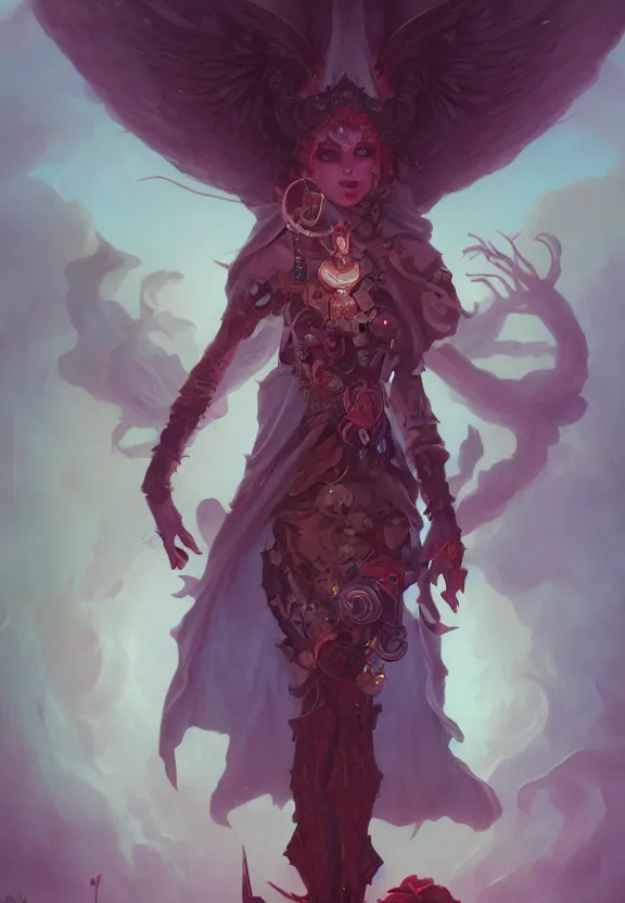 Image similar to ruby guardian, dark, peter mohrbacher, surrealism, kelly mckernan, alfonso mucha, dalle 2, hd, intricate details, cinematic, realistic, photorealistic, concept artbook, artstation, video game, symmetrical