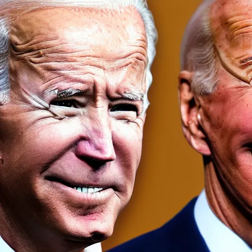 Image similar to joe biden with gigantic rabbit teeth