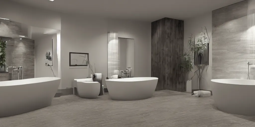 Prompt: modern bathroom but everything is furry, sharp focus, hyper realistic, realistic, hdr, hd, unreal engine, 4 k