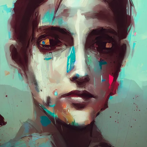 Image similar to blurry painted face, by Ismail Inceoglu, detailed, blurred, muted colors, detailed, illustration, portrait, character, brushstrokes, 4K