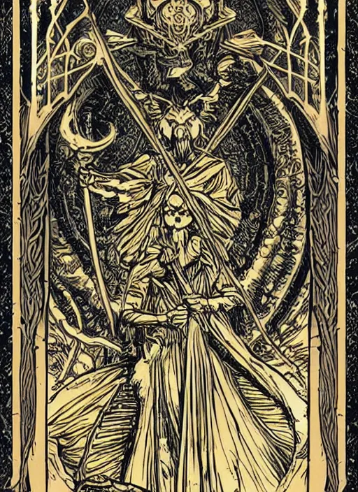 Image similar to tarot card template _ by _ filipe _ pagliuso _ and _ justin _ gerard _ symmetric _ fantasy _ highly _ detailed _ realistic _ intricate _ port