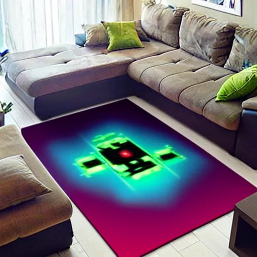 Prompt: cyberpunk tufting rug