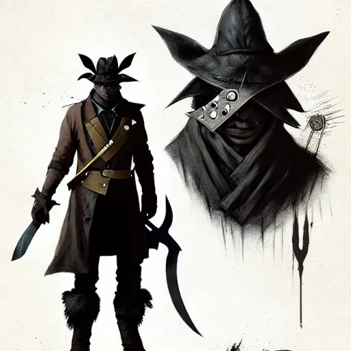 Image similar to pikachu as a hunter in bloodborne, wielding a machete and a blunderbuss, concept art, art by greg rutkowski, intricate, elegant, highly detailed, smooth, sharp focus, artstation