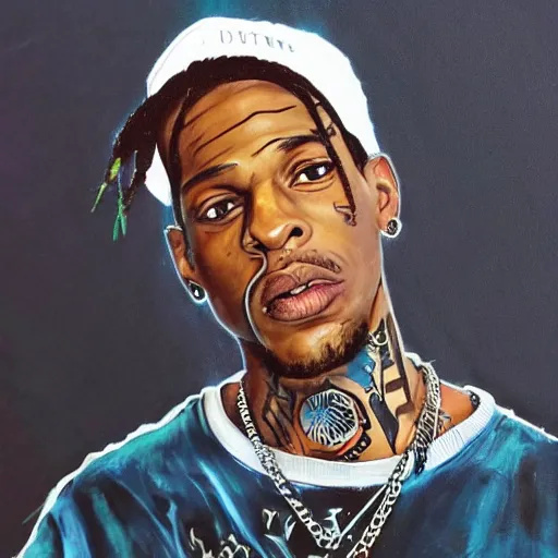 Image similar to Travis Scott made by Butch Hartman, trending on ArtStation,