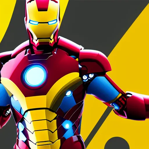 Prompt: Iron Man in Ukraine colors 4K detail