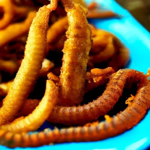 Image similar to fried earthworms