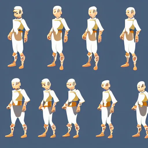 Image similar to walking animation sprite sheet , digital art , concept art