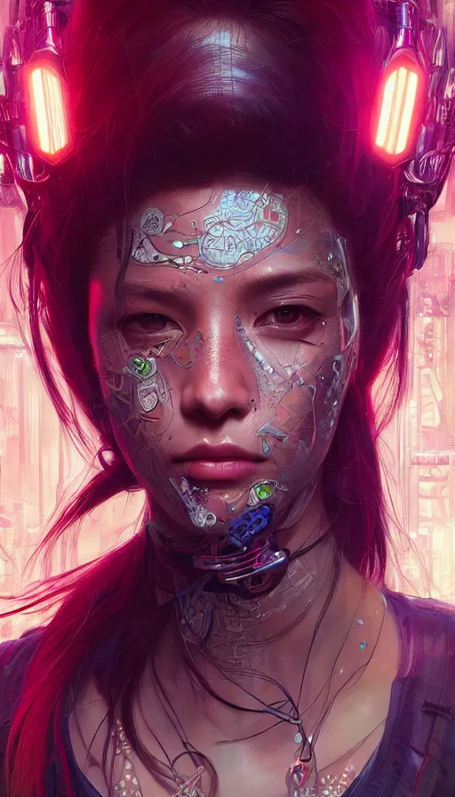 Prompt: cyberpunk, perfectly-centered-Portrait of the most beautiful women on the planet, sweaty, asian, insane, intricate, highly detailed, digital painting, artstation, concept art, smooth, sharp focus, illustration, Unreal Engine 5, 8K, art by artgerm and greg rutkowski and alphonse mucha
