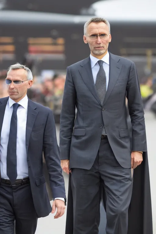 Prompt: Jens Stoltenberg as Batman