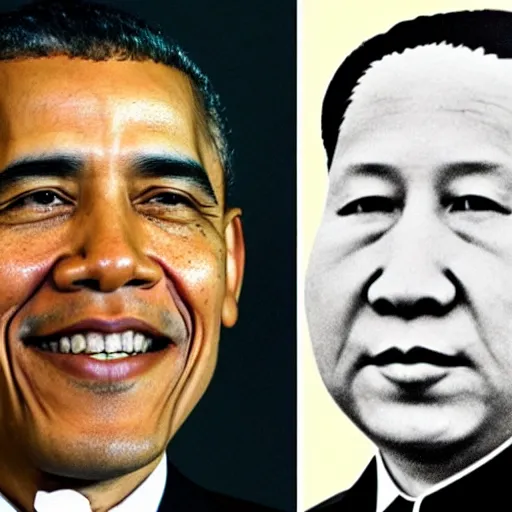 Image similar to photo of obama and mao zedong smiling together