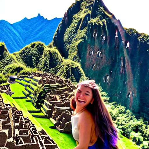 Image similar to Shrek at machu picchu