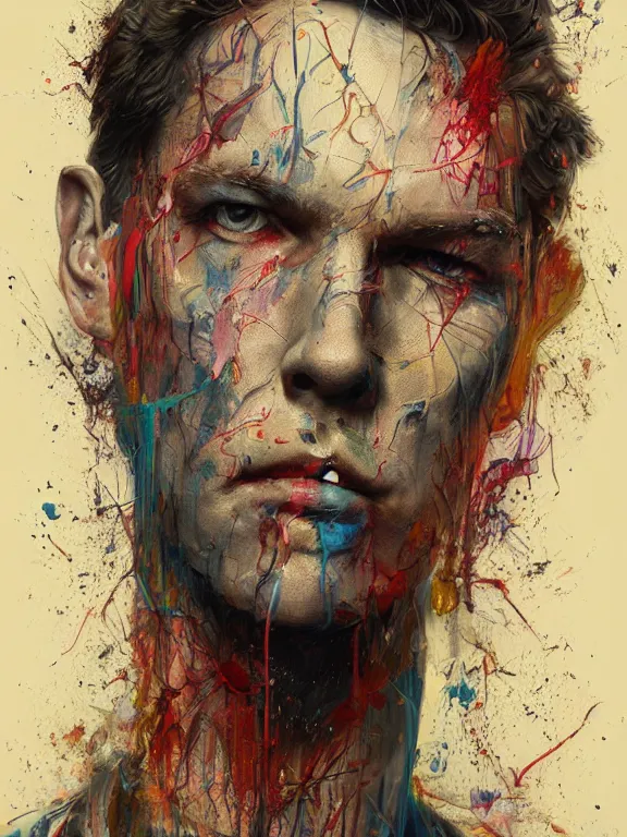 Image similar to art portrait of tom grady 8k by tristan eaton Stanley Artgerm Tom Bagshaw Greg Rutkowski Carne Griffiths trending on DeviantArt face en