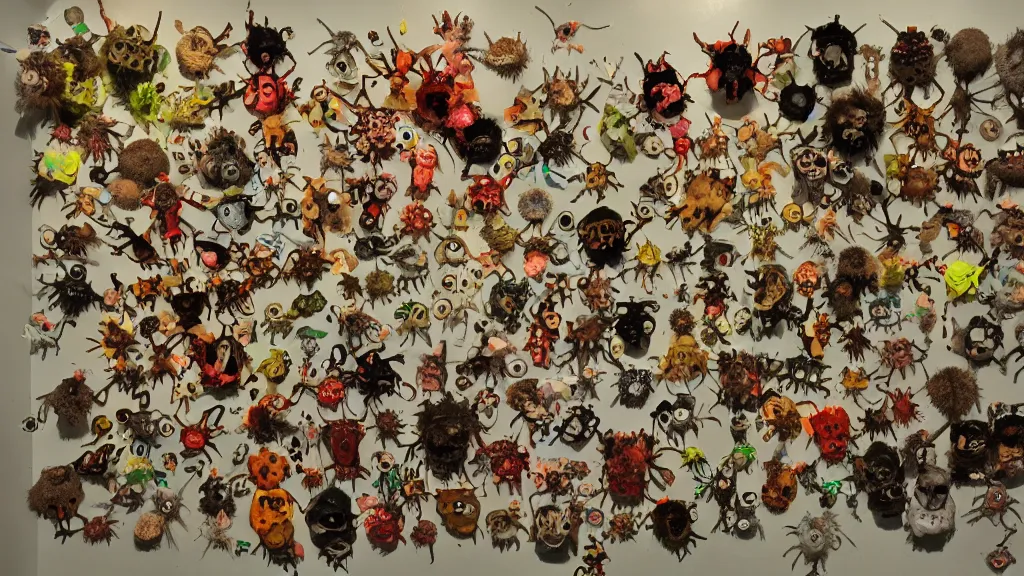 Image similar to cringecore teensy macrofauna art installation, iso 2 0 0