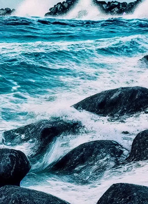 Image similar to beautiful rocks in ocean waves photograph