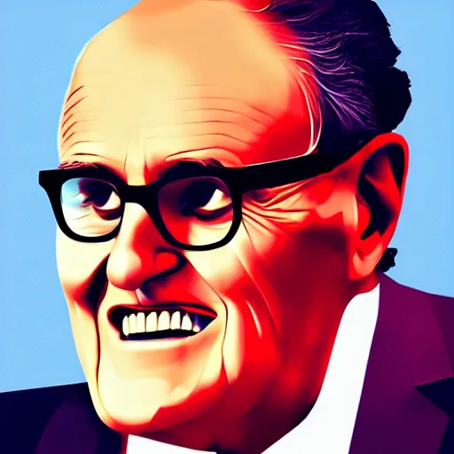 Image similar to cute rudy giuliani, in the style of ilya kuvshinov, high quality digital art