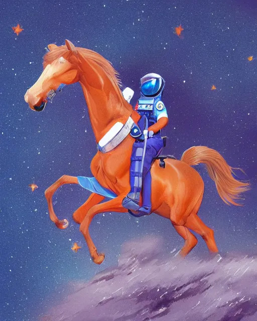 Image similar to horse sitting on top of on top of astronaut, artstation