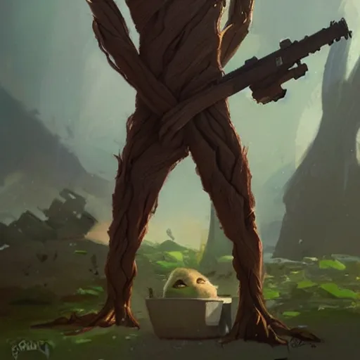 Prompt: i am baby groot by greg rutkowski