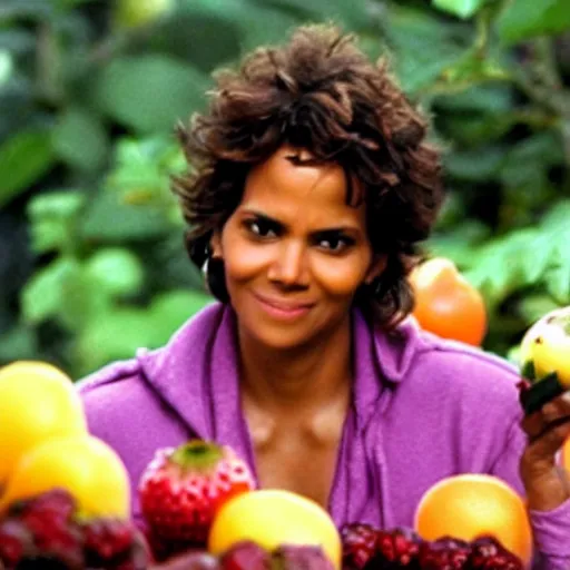 Image similar to halle berry face in a berry fruits