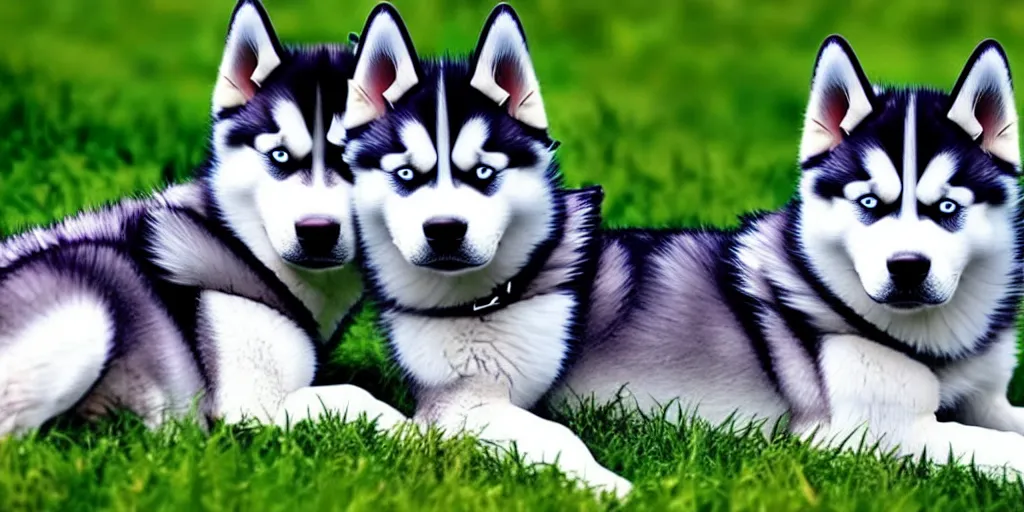 Image similar to Siberian Husky Mix Dogs, 4K quality Photorealismn