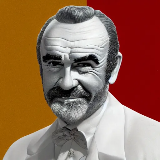 Prompt: a butter sculpture style photo of sean connery made of butter