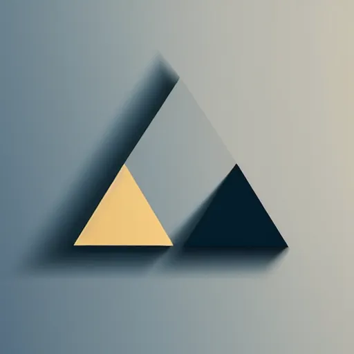 Prompt: a simple triangle with a soft shadow behind a light background, minimalistic corporative art, trending on artstation, minimalism