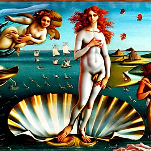 Prompt: the birth of Venus, highly detailed, smooth, ultrawide shot