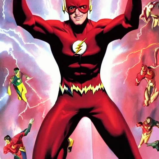 Prompt: The Flash cover art by Alex Ross
