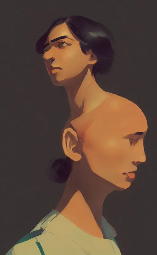 Prompt: a front view portrait of a hispanic student illustration by atey ghailan