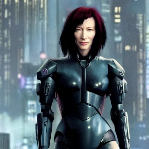 Image similar to cate blanchett as major kusanagi from ghost in the shell