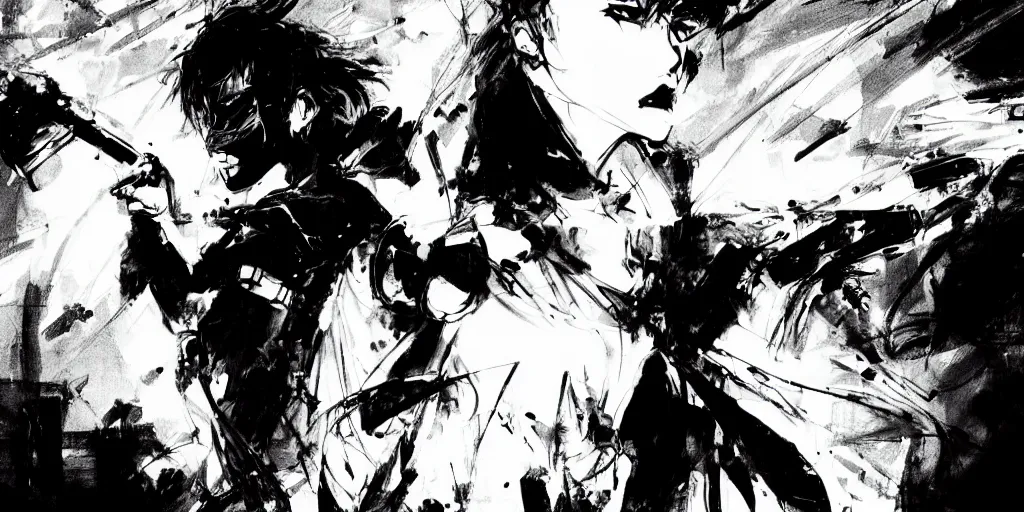 Image similar to concept art of pop star concert by yoji shinkawa and ashley wood and j. m. w. turner, speed painting, photo bash, cinematic angle, super detailing, monochrome, strong perspective