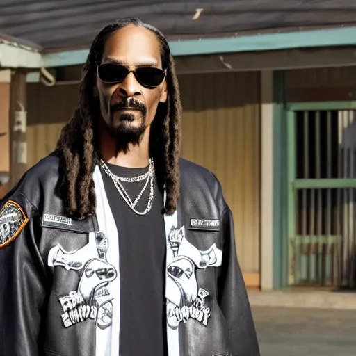 Prompt: Snoop dog in Sons of anarchy very detail4K quality super realistic