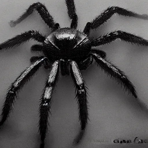 Image similar to a creature from a major horror hollywood movie, giant black widow spider, a picture taken by Michael Komarck and giger