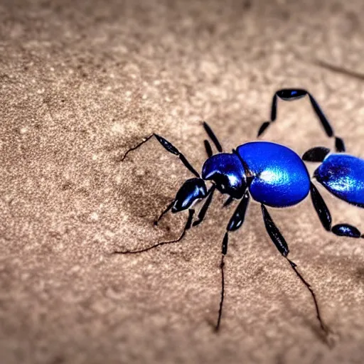 Image similar to a rare blue ant found in the desert