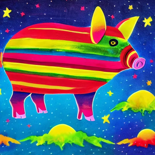 Image similar to rainbow cosmic pig