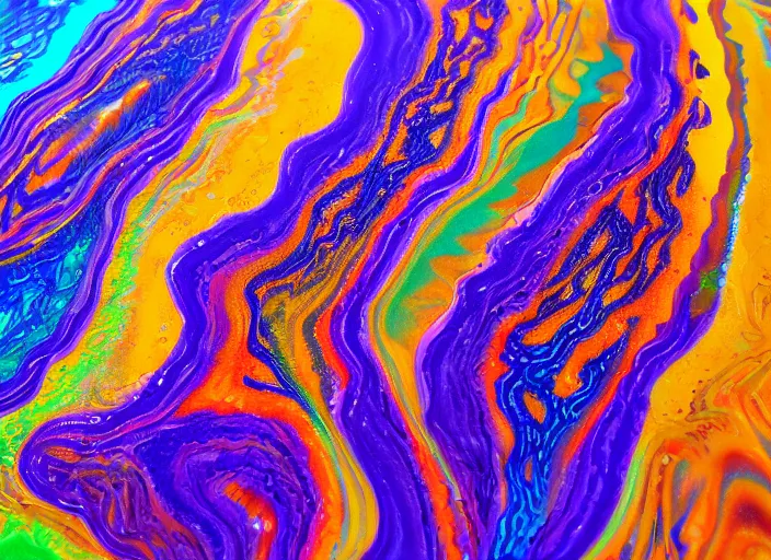 Prompt: Acrylic pour painting, trending on artstation, 4k, 8k, highly detailed, trippy, visual canvas