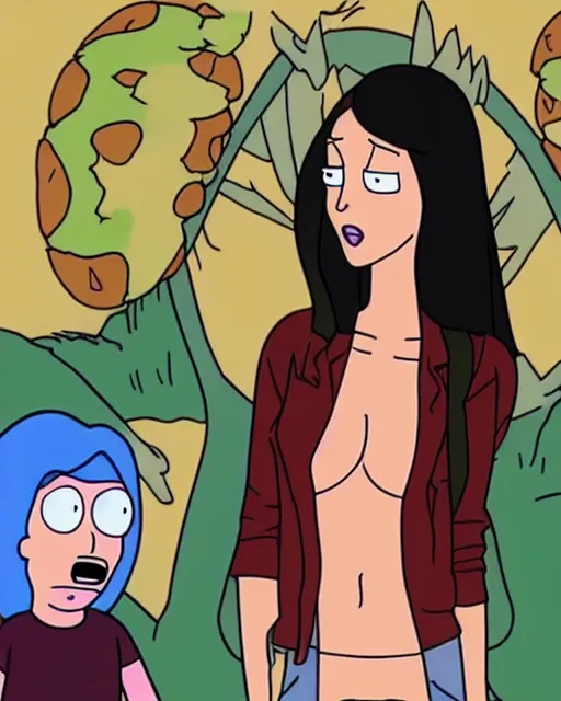 Prompt: megan fox in rick and morty