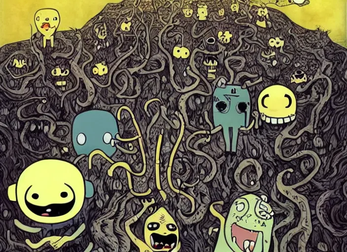 Image similar to adventure time by junji ito