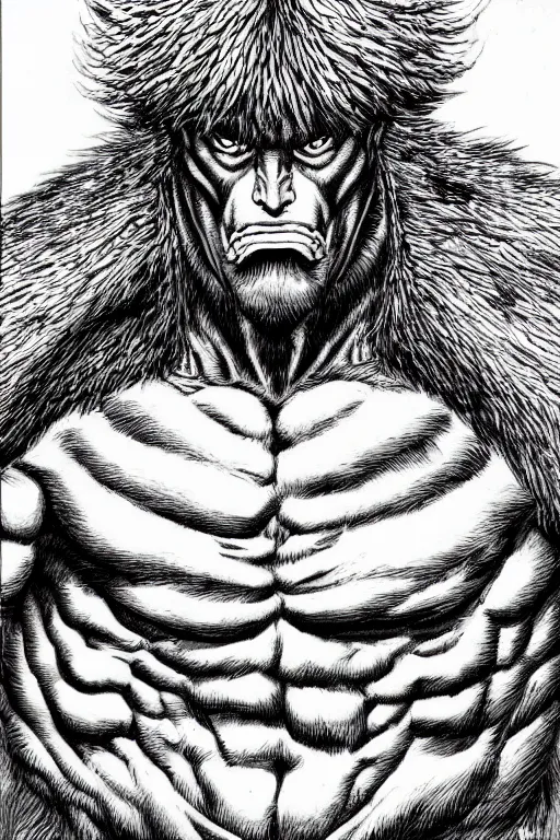 Image similar to beastman, highly detailed, digital art, sharp focus, trending on art station, kentaro miura manga art style