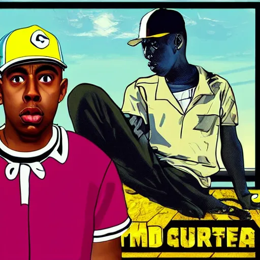 Prompt: tyler the creator in gta v style art