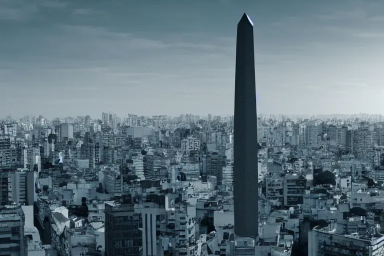 Image similar to buenos aires obelisk, cyberpunk, 4 k wallpaper