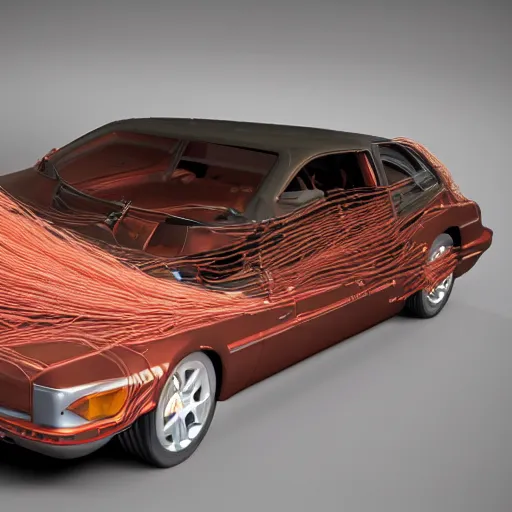 Prompt: car that is mostly spaghetti