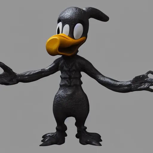 Image similar to donald duck demon. eldenring boss, zbrush, arnold render, unrealengine 5, dark souls, horror, extremely detailed