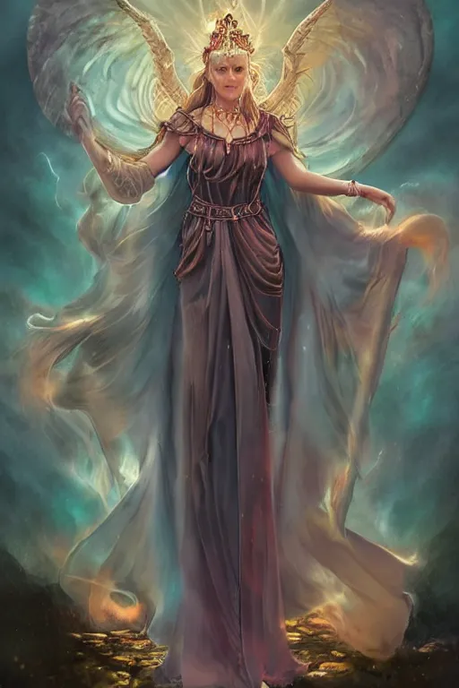 Prompt: The Goddess of the Fifth Season (season that comes randomly and rarely after many years and that is completely fuelled with magic) | fantasy art