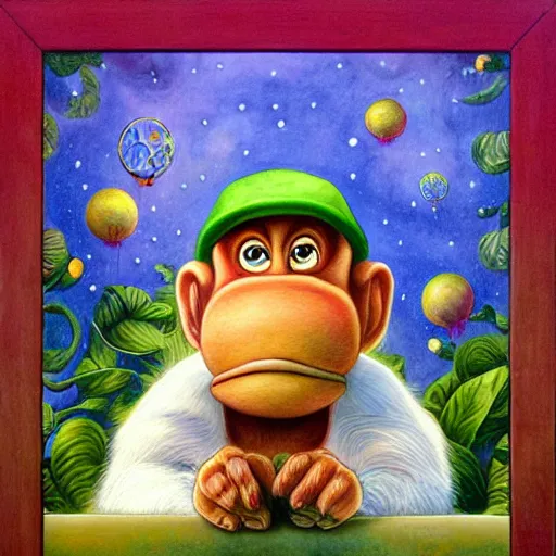Image similar to Portrait of Diddy Kong, artwork by Daniel Merriam,