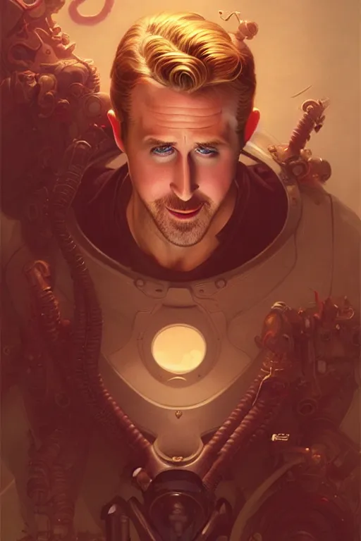 Prompt: ryan gosling is cheesecake, hyper detailed, digital art, artstation, cinematic lighting, studio quality, smooth render, by peter mohrbacher, hajime sorayama, wayne barlowe, boris vallejo, aaron horkey, gaston bussiere, craig mullins, caravaggio