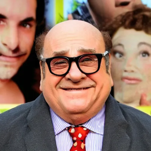 Prompt: human strawbarry with danny devito face